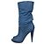 NWB Alexander McQueen Blue Leather Wedge Open Toe Boots Sz.39,5 Pre-owned