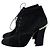Stivaletti in suede nero Chanel con lacci e perle - Taglia 38,5 Usati