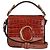 Chloé Borsa a tracolla mini C di Chloe in pelle marrone usata