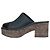 Chanel Black Leather Block Heel Clogs Size 38 Pre-owned