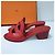 Sandalias de tacón bloque Mona de cuero rojo Hermès Talla 38 de segunda mano - vista 6