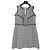 Abito senza maniche in tweed argento con rifinitura a zigzag bianco e blu CHANEL Taglia 46 Usato