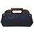 Fendi Black Leather Walnut Wood Handle Clutch Bag Pre-Owned