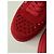 Sneakers in suede rosso Christian Louboutin con borchie - vista 3