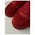 Sneakers in suede rosso Christian Louboutin con borchie - vista 4