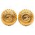 Brincos redondos clip-on CC em ouro banhado Chanel Dourado