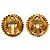 Brincos redondos clip-on CC em ouro banhado Chanel Dourado - vista 2