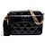 Camera Bolsa de câmera em couro patenteado acolchoado preto CC da Chanel
