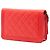 Chanel Rotes, gestepptes Lammleder Boy Wallet mit Kette - Ansicht 2