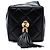 Clutch rectangular de piel de cordero negro Chanel Metiers d'Art CC con cadena y borla - vista 3