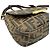Borsa a spalla in tela e pelle marrone Zucca di Fendi - vista 4