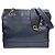 Borsa tote in pelle di vitello grana blu navy Chanel