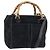 Borsa a Mano in Camoscio GUCCI Bamboo 2way Nero Oro 000 122 0316 Auth BA11541 D'oro