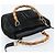 Borsa a Mano in Camoscio GUCCI Bamboo 2way Nero Oro 000 122 0316 Auth BA11541 D'oro - vista 6