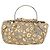 CHANEL Borsa a Mano Camelia Tela Beige Oro CC Auth BAZ669V D'oro - vista 3