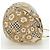 CHANEL Borsa a Mano Camelia Tela Beige Oro CC Auth BAZ669V D'oro - vista 5