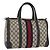 Gucci Borsa Boston GG Supreme in PVC Navy Gold Auth BAZ551 D'oro Blu navy