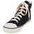 Sneakers Alte CHANEL Tela Nera Bianca A01852 CC Auth SW2298A Nero Bianco - vista 2