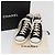 Sneakers Alte CHANEL Tela Nera Bianca A01852 CC Auth SW2298A Nero Bianco - vista 37