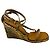 Sandalias de cuña con envoltura en el tobillo de estampado de serpiente multicolor Tan de Tamara Mellon Camello - vista 2