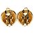 Timeless Chanel Vintage Coco Mark vergoldete Clip-Ohrringe Golden - Ansicht 3