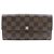 Sarah Cartera larga de lona Damier Louis Vuitton Castaño