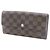Sarah Cartera larga de lona Damier Louis Vuitton Castaño - vista 2