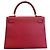 Borsa Kelly Hermès in Courchevel rossa con hardware dorato 28 Rosso - vista 2