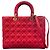 Lady Dior Große Handtasche aus rosa Lammleder - Ansicht 4