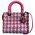 Borsa Lady Dior media in pelle di agnello e tweed rosa - vista 4