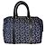 Céline Borsa Boston Celine in tela monogramma blu navy e pelle nera Nero