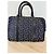 Céline Borsa Boston Celine in tela monogramma blu navy e pelle nera Nero - vista 2