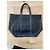 Vanessa Bruno black leather tote bag with blue sequins - view 2