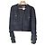 Giacca Chanel 04A in tweed nero con bottoni logo CC e tulle