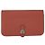Billetera bifold Dogon Duo de cuero Togo rosa Clou de Selle de Hermès