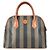 Pequin Fendi Vintage Pecan Logo Handtasche Braun Khaki