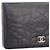 Billetera bifold Chanel Camelia Coco Mark Negro - vista 12