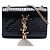 Borsa a tracolla Kate piccola in vernice nera con monogramma e frange di Saint Laurent Nero