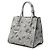 Prada Graue Saffiano Floral Print Doppel-Taschen-Handtasche Braun - Ansicht 2