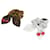 Scrunchie in seta Monogram Cherry Louis Vuitton Marrone Bianco