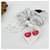 Scrunchie in seta Monogram Cherry Louis Vuitton Marrone Bianco - vista 3