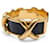 Hermès VINTAGE HERMES CROISILLONS BRACELET GOLD PLATED & POROSUS CROCODILE LEATHER BANGLE Golden  - view 2