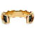 Hermès VINTAGE HERMES CROISILLONS BRACELET GOLD PLATED & POROSUS CROCODILE LEATHER BANGLE Golden  - view 3