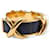 Hermès VINTAGE HERMES CROISILLONS BRACELET GOLD PLATED & POROSUS CROCODILE LEATHER BANGLE Golden  - view 4