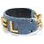 BRACCIALE LOGO CHANEL AB3354 METALLO DORATO & DENIM BLU 15.5CM BRACCIALE IN JEANS BLU - vista 2