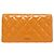 CHANEL BOY QUILTED PATENTLEDER ORANGE GELDBÖRSE