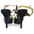 CHAUSSURES YVES SAINT LAURENT TRIBUTE BL 267367 38.5 SANDALES DAIM NOIR  - vue 5