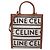 Céline Borsa tote verticale Celine Small Cabas logo in tela marrone Rosso