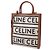 Céline Borsa tote verticale Celine Small Cabas logo in tela marrone Rosso - vista 2