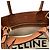 Céline Borsa tote verticale Celine Small Cabas logo in tela marrone Rosso - vista 9